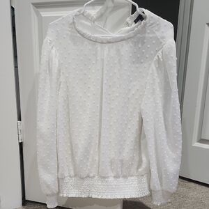 Chic White Textured Blouse for Women